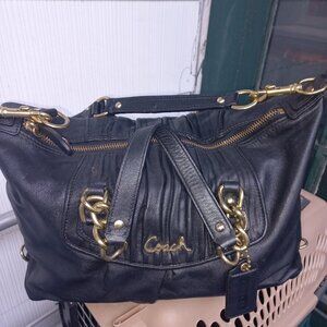 Coach Ashley Black Leather Satchel